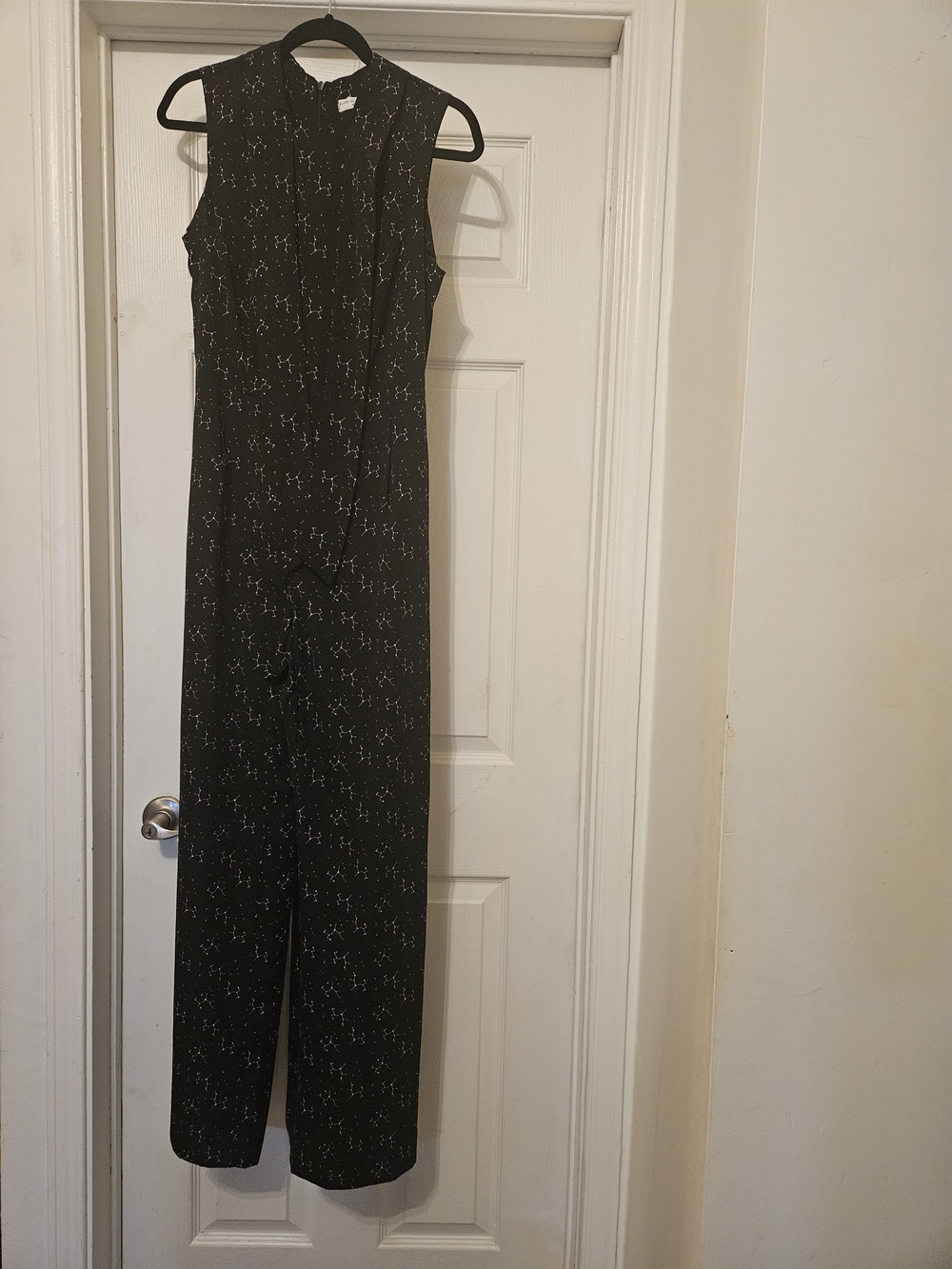 Sleeveless Black Printed Jumpsuit - Classic Wide Leg